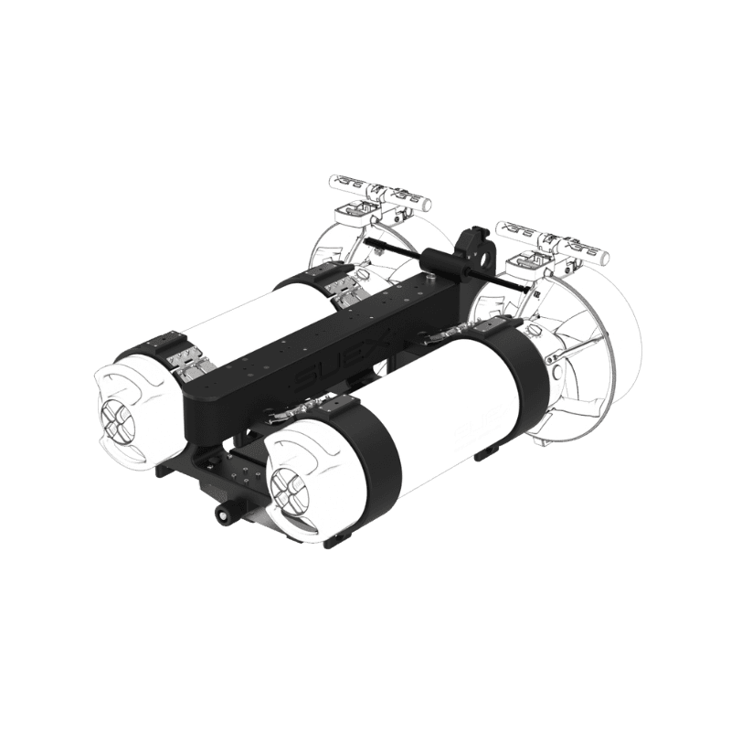Telaio Frame Gemini XJ con due Goldfinder XJ raffigurati in trasparenza