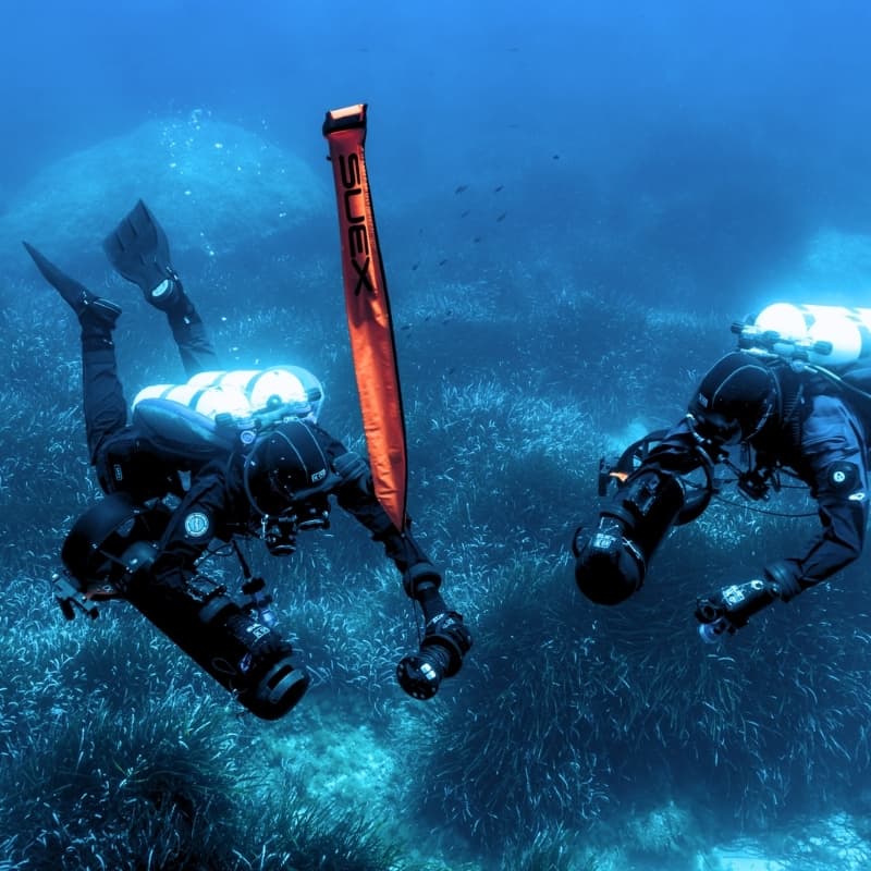 Durante l’immersione — navigazione con marker lungo la rotta