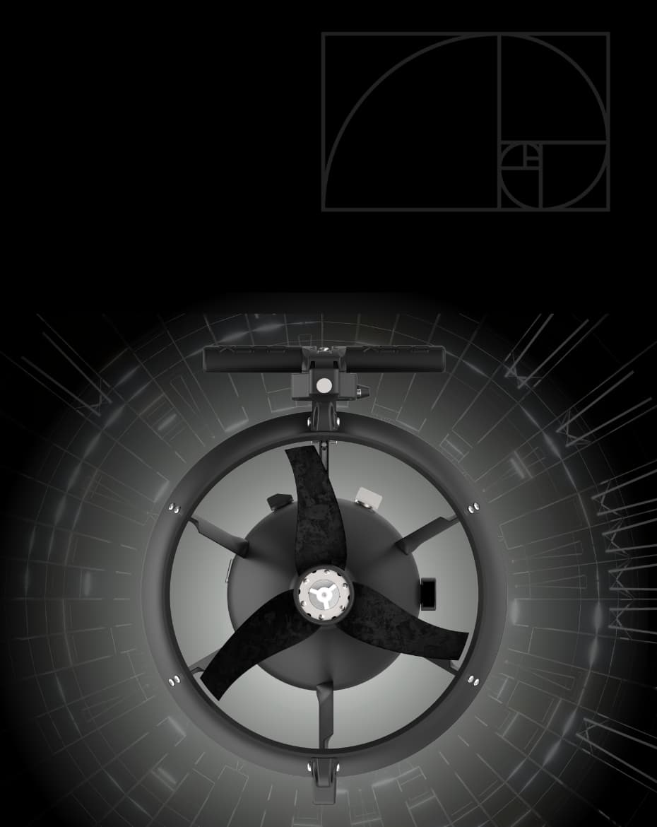 Profilo idrodinamico del DPV Goldfinder in design Nautilus Concept